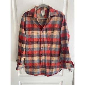 L.L.Bean Chamois Slightly Fitted Flannel Plaid Shirt Size Small